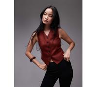 & Other Stories - Gilet rosso ruggine aderente in lino 34