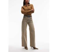 & Other Stories - Gio - Jeans a fondo ampio comodi a vita medio alta beige sovratinto-Neutro 34