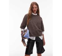 & Other Stories - Maglione a maniche corte in maglia di alpaca marrone color tortora L