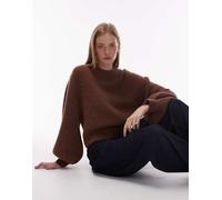 & Other Stories - Maglione in misto alpaca e lana color marrone cioccolato con maniche voluminose L
