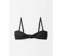& Other Stories - Mix and Match - Top bikini a fascia nero con filato glitterato color oro, imbottitura removibile e nodo sul davanti 36