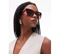 & Other Stories - Occhiali da sole cat-eye oversize rosso scuro - In esclusiva per ASOS-Marrone One Size