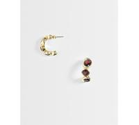 & Other Stories - Orecchini a cerchio color oro con pietra bordeaux No Size