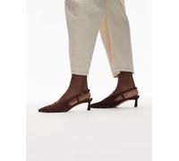 & Other Stories - Scarpe a punta con tacco in camoscio marrone con cinturino posteriore 41