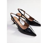 & Other Stories - Scarpe con tacchetti a spillo a punta in pelle con cinturino posteriore nere-Nero 38