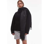 & Other Stories - Sciarpa premium a righe con frange in lana grigia-Grigio No Size