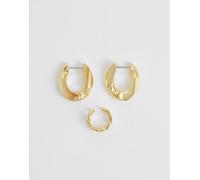 & Other Stories - Set di orecchini oro a cerchio ed ear cuff con design attorcigliato No Size