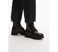 & Other Stories - Stivaletti stringati in pelle color marrone scuro con suola spessa 40