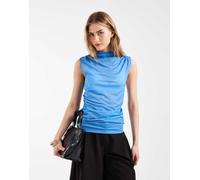 & Other Stories - Top senza maniche drappeggiato trasparente azzurro-Blu L
