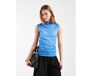 & Other Stories - Top senza maniche drappeggiato trasparente azzurro-Blu M