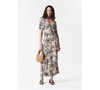 & Other Stories - Vestito a fiori con maniche a sbuffo, gonna al polpaccio e scollo a cuore con intreccio-Multicolore 32