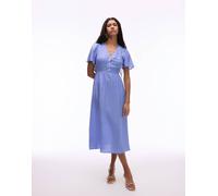 & Other Stories - Vestito avvolgente con gonna al polpaccio blu a fiori astratti-Multicolore 44