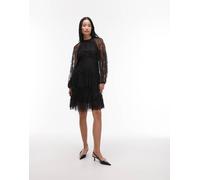 & Other Stories - Vestito corto a maniche lunghe nero in pizzo 32