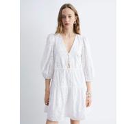 & Other Stories - Vestito corto bianco ricamato a balze con allacciatura sul davanti 36