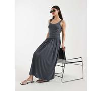 & Other Stories - Vestito lungo in jersey grigio scuro con corpino aderente S