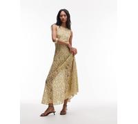 & Other Stories - Vestito lungo in pizzo trasparente oliva pallido antico con sottoveste corta-Neutro 42