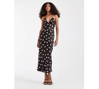 & Other Stories - Vestito midi marrone a pois con spalline sottili e cut-out sul retro 40