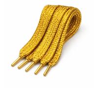 OTHERWISETRIVIAL 1 Paio di Lacci per Scarpe Piatti o Tondi, 120 cm o 90 cm, Stringhe per Ogni Calzatura, Disponibili in Vari Colori e Fantasie (ORO METAL - PIATTI, 90CM)