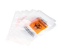 Othmro 300pz PE plastica trasparente esemplare sacchetti 5,9 * 9,8 pollici/15 * 25 cm, sacchetto richiudibile a chiusura lampo sacchetto campione di laboratorio con stampa logo Biohazard