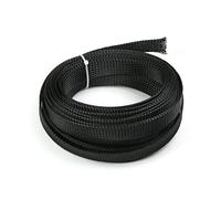 Othmro 8mx18mm Nero PET Manicotto Espandibile Ad Alta Temperatura - Avvolgimento Filo Intrecciato per Cavo Elettrico
