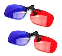Othmro Anaglifo 3D con lenti in resina senza montatura per occhiali a clip rosso-blu, clip per miopia - 3 set stile semplice 3D Movie Game 2PCS