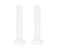 Othmro Cilindro graduato in plastica, cilindro graduato da 25 ml, bicchieri per provette scientifiche, scala metrica singola, base esagonale trasparente, per laboratorio di succhi di frutta, casa, 2