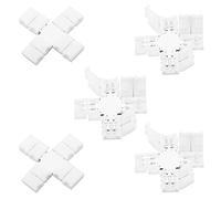 Othmro Connettori LED a forma di croce, 10 connettori ad angolo retto da 1 cm, connettore adattatore senza saldatura, connettori spaccati per striscia LED multicolore SMD 3528