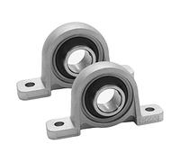 Othmro Cuscinetti a blocchetto di cuscino, 2 pezzi KP003 con flangia a flangia cuscinetto diametro 17 mm cuscinetto in acciaio ghisa autoallineante cuscinetto montato a flangia con blocco a vite