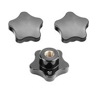 Othmro M10 Manico Nero 50mm Zincato Stella Testa Femminile Tipo Vite Manopola di serraggio Bakelite 3 Pz
