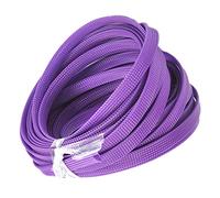 Othmro Manicotti flessibili intrecciati in PET da 10 m di lunghezza, 1 cm di larghezza, guaina e organizzatori in rete metallica flessibile per TV, audio, PC, cavi del computer, da masticare per