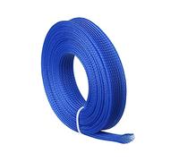 Othmro Manicotto per cavi intrecciato flessibile espandibile in PET da 2,8 m, larghezza 14 mm, per proteggere TV, audio, cavi PC dagli animali domestici che masticano, blu, 1 pezzo