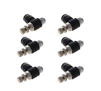 Othmro NPT SL6-01 Valvola a sfera in ottone forgiato con porta completa, in plastica resistente + interruttore di spegnimento per acqua e olio, 6 pezzi, nero