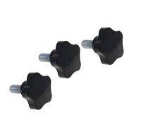 Othmro, vite a testa a cinque stelle, 2 pezzi, M12 nero, 50 mm x 30 mm, con manico in bachelite galvanizzato maschio tipo vite di serraggio a vite filettata, accessori per macchine utensili