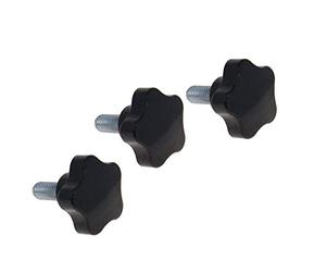 Othmro, vite a testa a cinque stelle, 2 pezzi, M12 nero, 50 mm x 30 mm, con manico in bachelite galvanizzato maschio tipo vite di serraggio a vite filettata, accessori per macchine utensili