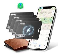 OTIC Custodia per portafoglio, ultra-sottile da 1,7 mm, ricaricabile, funziona con Apple Find My (solo iOS), localizzatore di oggetti per etichette bagagli, passaporti, telefono, impermeabile IP67