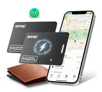 OTIC Wallet Tracker Card, ultra-sottile 1,7 mm ricaricabile Finder, funziona con Apple Find My (solo iOS), localizzatore di oggetti per etichette bagagli, passaporti, telefono, impermeabile IP67