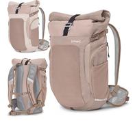 otinga Flow Rolltop Zaino da donna e da uomo con volume 23 - 27 l e pratico scomparto per laptop, ideale come zaino da bicicletta senza portapacchi, zaino riflettente impermeabile da uomo, Marrone