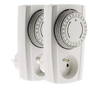 Otio, 2 prese meccaniche programmabili 24 ore, colore: bianco