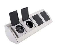 Otio, Multipresa angolare in alluminio con valvole di protezione, 3 prese 16 A + 2 porte USB 2.4 A, 3680 W 230 V, cavo HO5VV-F 3G1,5 mm², installazione facile verticale o orizzontale, design compatto