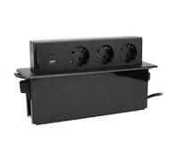 Otio - Presa da tavolo a 3 prese USB C) 3,6A Quick Charge - Nero - 1,5 m