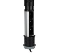 Otio, presa multipla 3 x 16 A + 2 USB, colore: nero