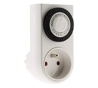Otio - Programmatori Mini Giornaliere Meccanici con Interruttore a Spia - Design Flessibile per Funzionamento Continuo - Uso Interno - Bianco - Compatto