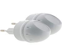 OTIO - Set Di Due Luci Notturne LED Orientabili A 360° - Ecologiche Con Tecnologia LED - Basso Consumo Energetico - Pratiche Per Camera Bambino O Corridoio - Bianco
