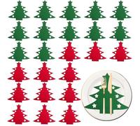 OTKARXUS Portaposate di Natale, 24 pezzi, a forma di albero di Natale, in feltro rosso e verde, per coltelli e forchette di Natale per feste di Natale, decorazioni da tavola