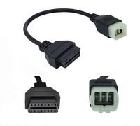 OTKEFDI Cavo Dell'adattatore Della Spina Della Motocicletta Diagnostica OBD 6Pin, Adatto per l'intercettore 650/Continental GT 650/535 Bike CAN-Bus in Nero Euro4 Port-30CM