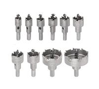 OTKSMDYY 10Pcs16-53mm Alloy Hole Saw Set Carbide Tip TCT Metal Cutter Core Drill Bit Kits for Stainless Steel Metal Drilling Crown(16-50mm 10PCS)