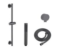 OTKSMDYY Asta Doccia In Acciaio Inossidabile Con Supporto For Soffione Doccia, Tipo Fisso, Colore Grigio Oro Spazzolato, Barra Scorrevole, Doccetta A Pioggia(Gun color)