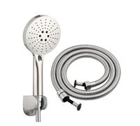 OTKSMDYY Compatibile Con Il Set Doccia A Tre Funzioni Ciencia, Tubo Flessibile Antideflagrante Ad Alta Pressione E Supporto In Plastica ABS, Cromato For Il Bagno.(Shower set nickel)