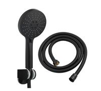 OTKSMDYY Compatibile Con Il Set Doccia A Tre Funzioni Ciencia, Tubo Flessibile Antideflagrante Ad Alta Pressione E Supporto In Plastica ABS, Cromato For Il Bagno.(Shower set black)