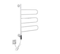 OTKSMDYY Scaldasalviette Elettrico Intelligente, Con Funzione Di Rotazione Di 180 Gradi, Con Display Digitale.(White-Round)